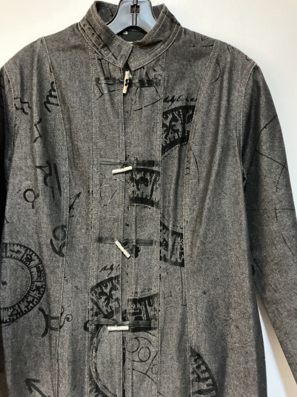 Biche de Bere Vintage Black Denim Long Jacket M - Picture 2 of 7